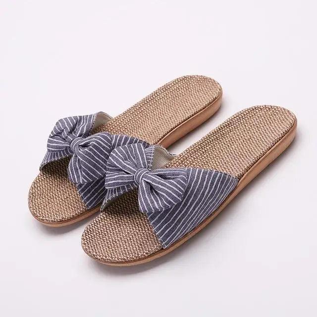 Stylish Women Flax Slippers Casual Summer Flower Elegant Fashion Slippers For Womens Stevvex