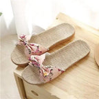 Stylish Women Flax Slippers Casual Summer Flower Elegant Fashion Slippers For Womens Stevvex