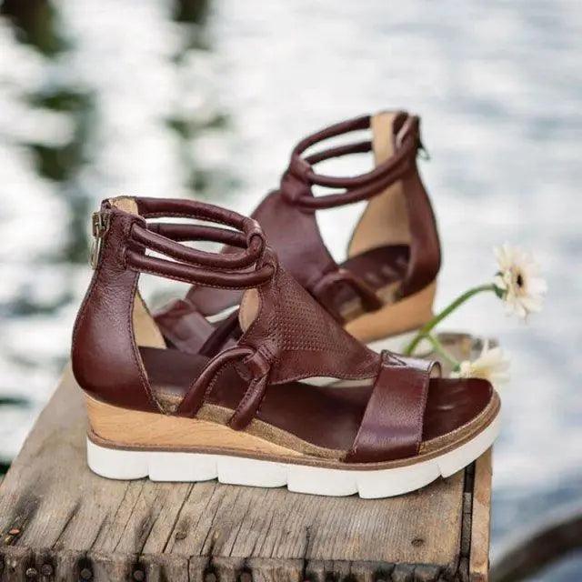Stylish Women Zipper Sandals Fashion Summer Elegant Non Slip High Womens Sandals Stevvex