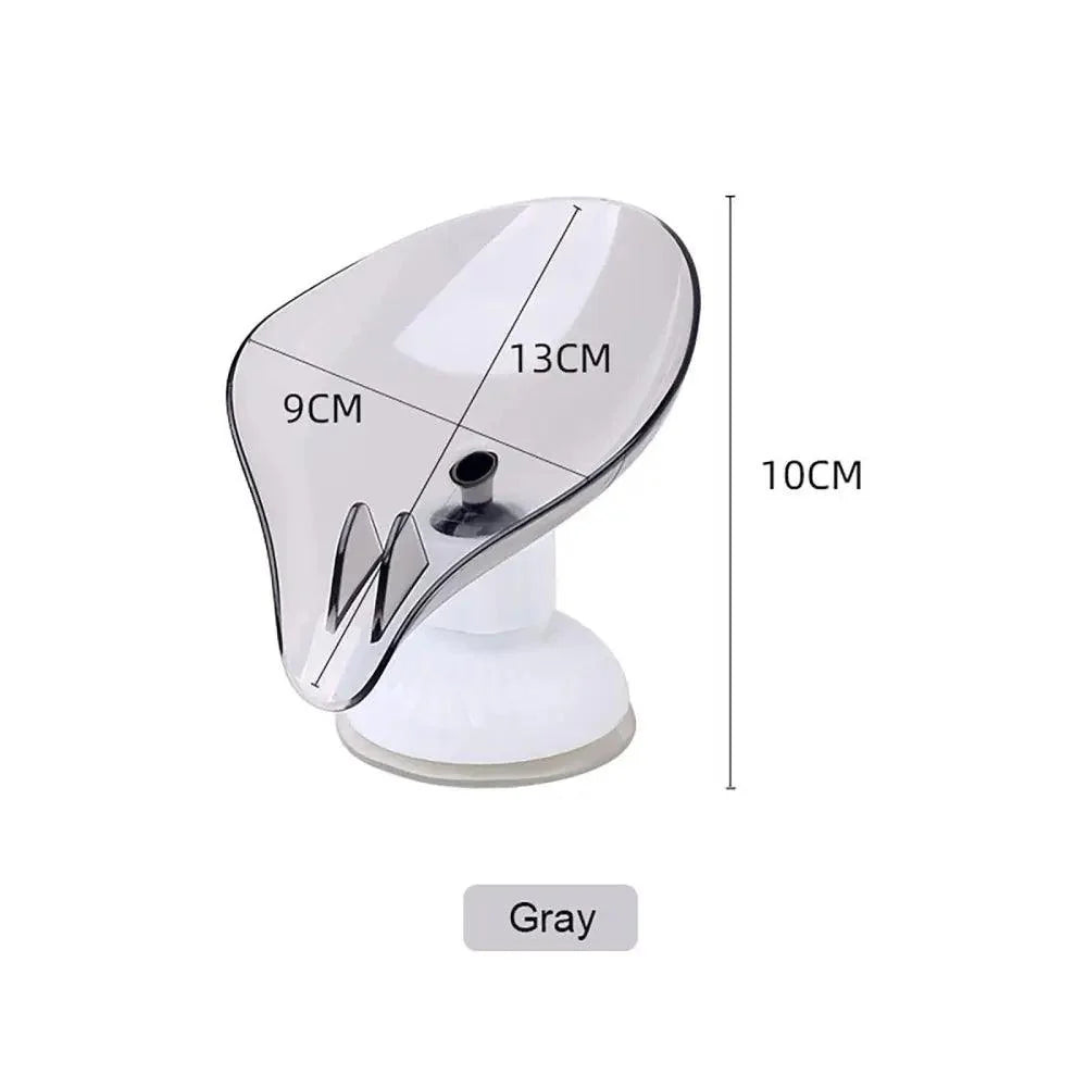 Suction Cup Soap Dish Holder Leaf-Shape Self-Draining Soap Saver Box Not Punched for Shower Bathroom Kitchen Soap Dishes Sponge Container with Suction Cup Leaf Shape Self Draining for Bathroom Kitchen Sink Stevvex
