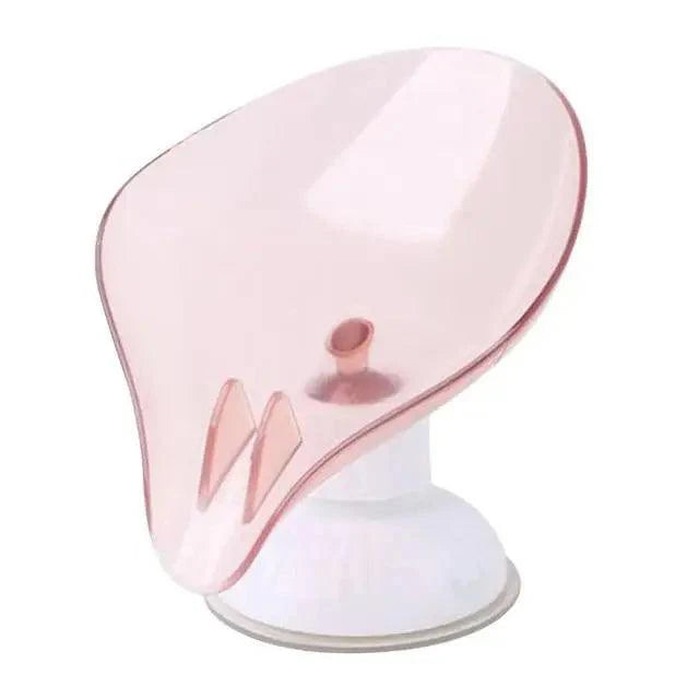Suction Cup Soap Dish Holder Leaf-Shape Self-Draining Soap Saver Box Not Punched for Shower Bathroom Kitchen Soap Dishes Sponge Container with Suction Cup Leaf Shape Self Draining for Bathroom Kitchen Sink Stevvex