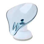Suction Cup Soap Dish Holder Leaf-Shape Self-Draining Soap Saver Box Not Punched for Shower Bathroom Kitchen Soap Dishes Sponge Container with Suction Cup Leaf Shape Self Draining for Bathroom Kitchen Sink Stevvex