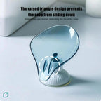 Suction Cup Soap Dish Holder Leaf-Shape Self-Draining Soap Saver Box Not Punched for Shower Bathroom Kitchen Soap Dishes Sponge Container with Suction Cup Leaf Shape Self Draining for Bathroom Kitchen Sink Stevvex