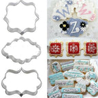 Sugar Biscuit Mold 3Pcs Plaque Cutter Cookies Frame Cake Oval Square Rectangle Fancy Stainless Cookie Mold Plaque Frame Cookie Cutter Set Square Frame Fancy Oval Rectangle And Photo Plaques Frame Fondant Cutters Stevvex