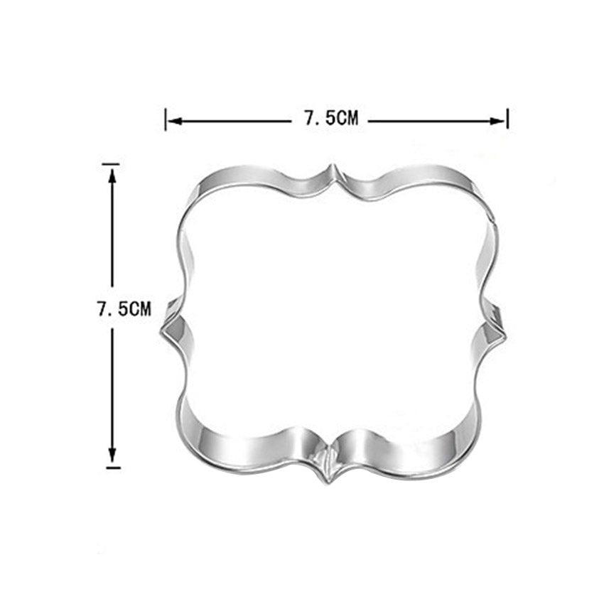 Sugar Biscuit Mold 3Pcs Plaque Cutter Cookies Frame Cake Oval Square Rectangle Fancy Stainless Cookie Mold Plaque Frame Cookie Cutter Set Square Frame Fancy Oval Rectangle And Photo Plaques Frame Fondant Cutters Stevvex