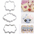 Sugar Biscuit Mold 3Pcs Plaque Cutter Cookies Frame Cake Oval Square Rectangle Fancy Stainless Cookie Mold Plaque Frame Cookie Cutter Set Square Frame Fancy Oval Rectangle And Photo Plaques Frame Fondant Cutters Stevvex