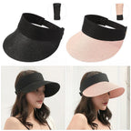 Summer Adjustable Empty Top Hat Portable Foldable Women's Beach Hat Wide Brim Women Sun Hat Fashion Casual Comfortable Cap Visors For Outdoor Activities Stevvex