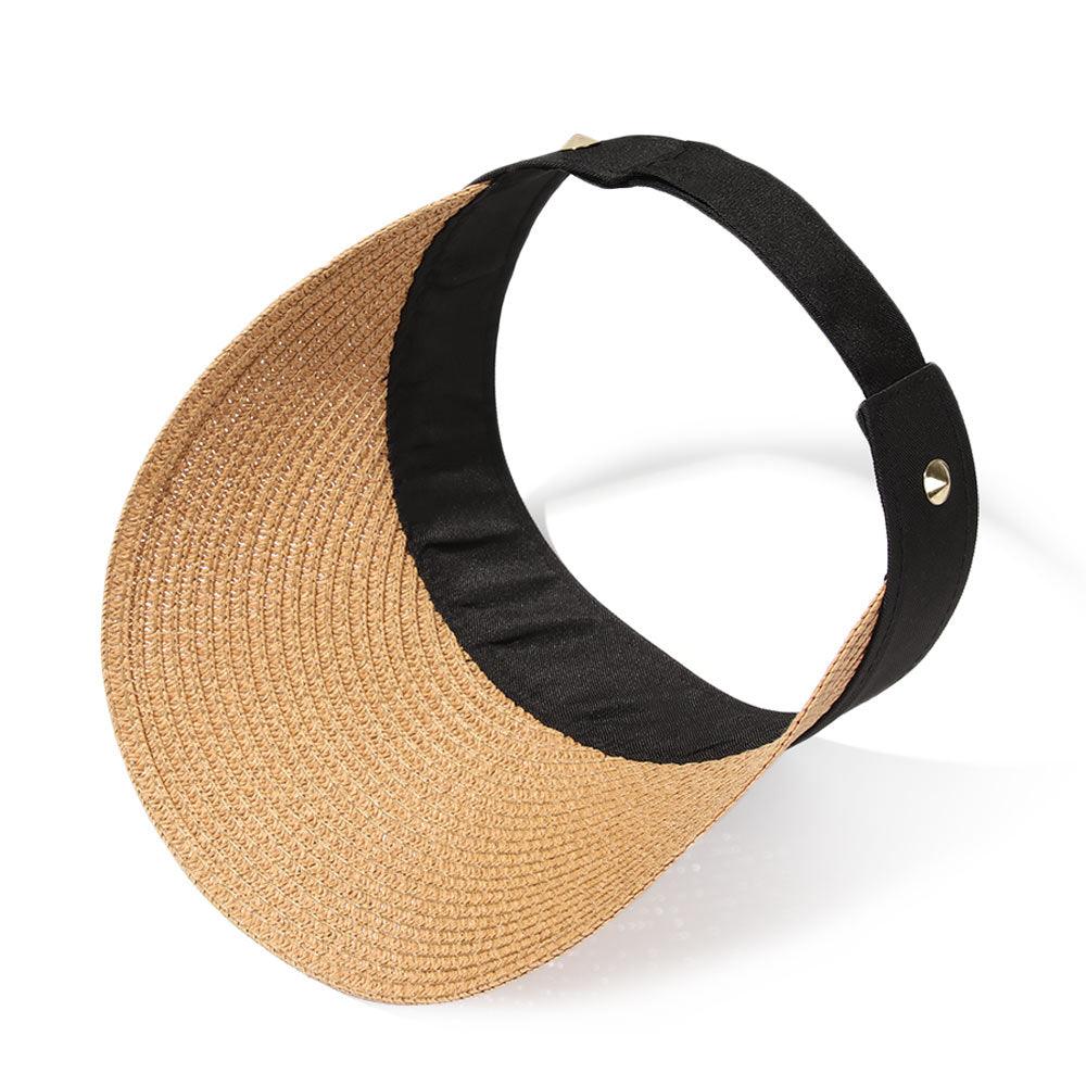 Summer Adjustable Empty Top Hat Portable Foldable Women's Beach Hat Wide Brim Women Sun Hat Fashion Casual Comfortable Cap Visors For Outdoor Activities Stevvex