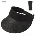 Summer Adjustable Empty Top Hat Portable Foldable Women's Beach Hat Wide Brim Women Sun Hat Fashion Casual Comfortable Cap Visors For Outdoor Activities Stevvex