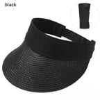 Summer Adjustable Empty Top Hat Portable Foldable Women's Beach Hat Wide Brim Women Sun Hat Fashion Casual Comfortable Cap Visors For Outdoor Activities Stevvex