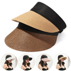Summer Adjustable Empty Top Hat Portable Foldable Women's Beach Hat Wide Brim Women Sun Hat Fashion Casual Comfortable Cap Visors For Outdoor Activities Stevvex
