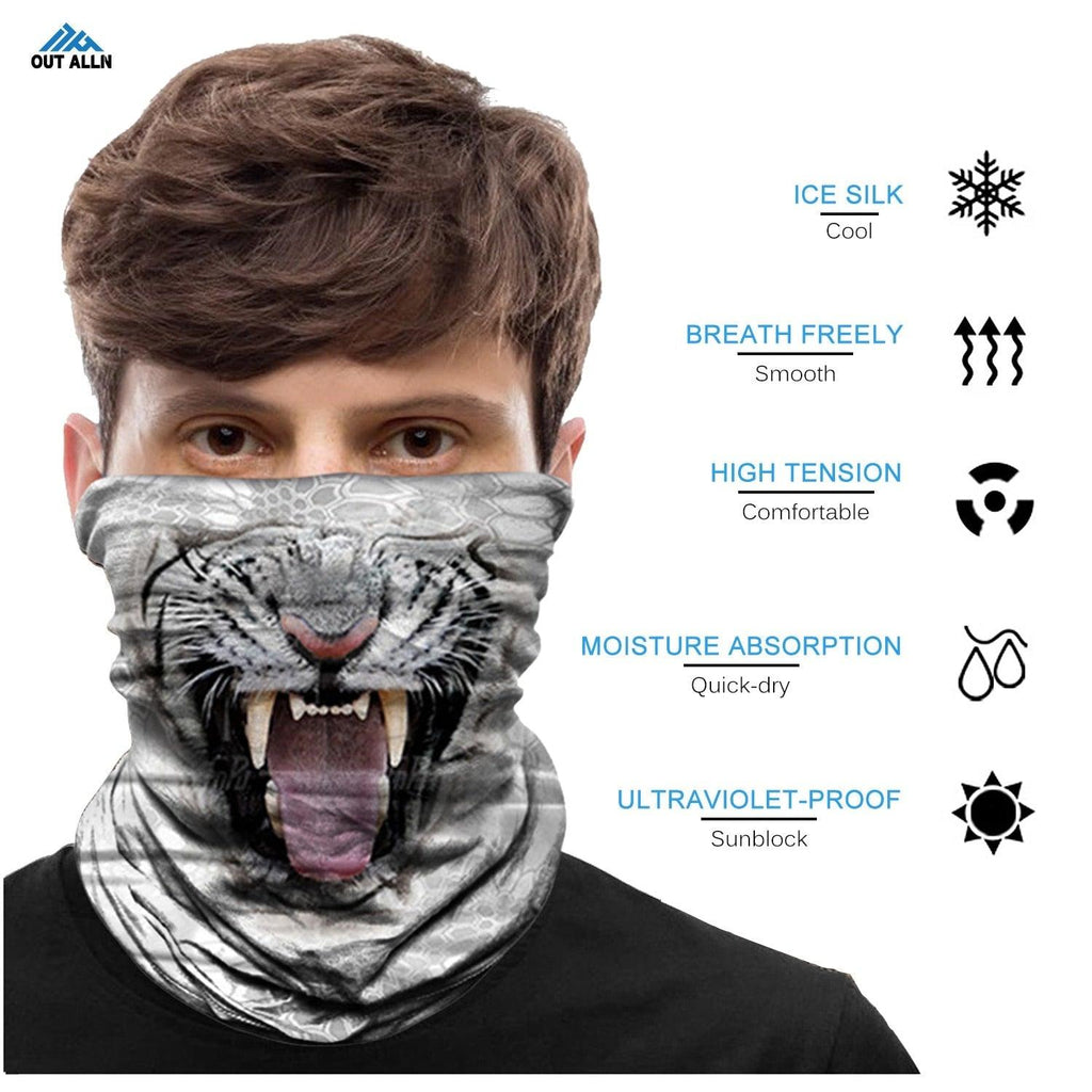 Summer Animal Bandana Neck Gaiter Tube Scarf Buff Party Halloween Half Mask Face Shield Sport Headband Balaclava Seamless Magic Head Scarf Breathable Bandana Turban Outdoor Hiking Quick-Dry Sweat Absorbing Scarves Multifunction Beanie Hat Stevvex