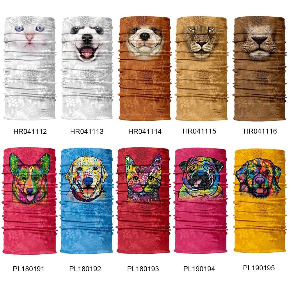 Summer Animal Bandana Neck Gaiter Tube Scarf Buff Party Halloween Half Mask Face Shield Sport Headband Balaclava Seamless Magic Head Scarf Breathable Bandana Turban Outdoor Hiking Quick-Dry Sweat Absorbing Scarves Multifunction Beanie Hat Stevvex