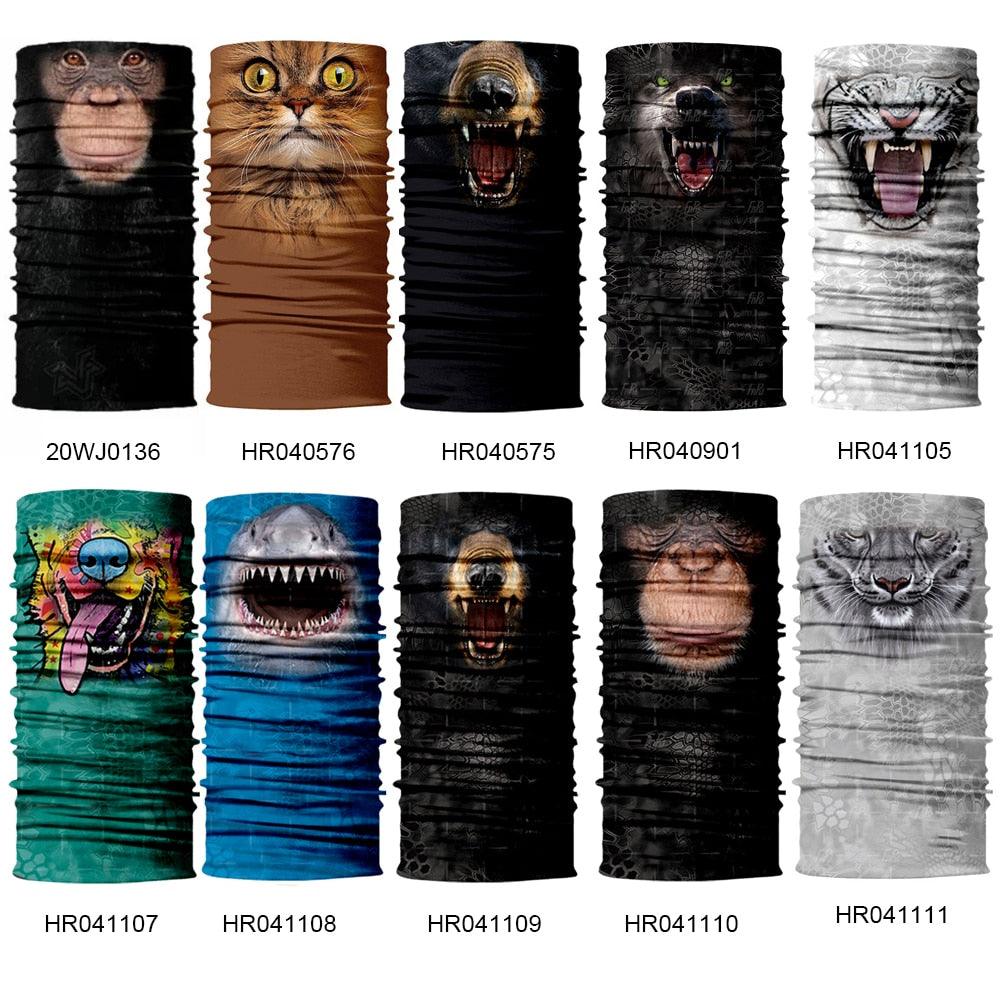 Summer Animal Bandana Neck Gaiter Tube Scarf Buff Party Halloween Half Mask Face Shield Sport Headband Balaclava Seamless Magic Head Scarf Breathable Bandana Turban Outdoor Hiking Quick-Dry Sweat Absorbing Scarves Multifunction Beanie Hat Stevvex