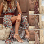 Summer Beach Stylish Womens Dress Long Casual V-Neck Party Comfort Fashion Women Dress