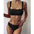 Summer Blue Bikini Women Swimwear Female Swimsuit  Women’s Floral Print Lace-up Strapless Padded Comfortable Swimwear Bathing Suit Two-pieces Bikini Set Knotted Bathing Swim Suit Stevvex
