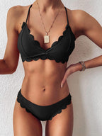 Summer Blue Bikini Women Swimwear Female Swimsuit  Women’s Floral Print Lace-up Strapless Padded Comfortable Swimwear Bathing Suit Two-pieces Bikini Set Knotted Bathing Swim Suit Stevvex
