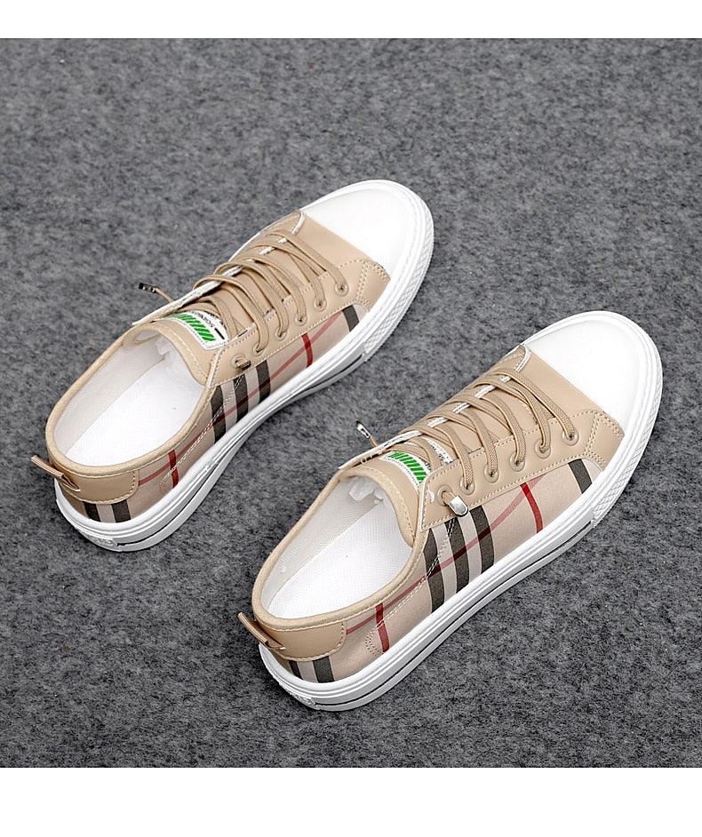 Summer Canvas Mens Breathable Vulcanize Sneakers Light Men Casual Walking Shoe Non-slip Fashionable Sports Shoes Mens Workout Lightweight White Flat Sneakers Stevvex