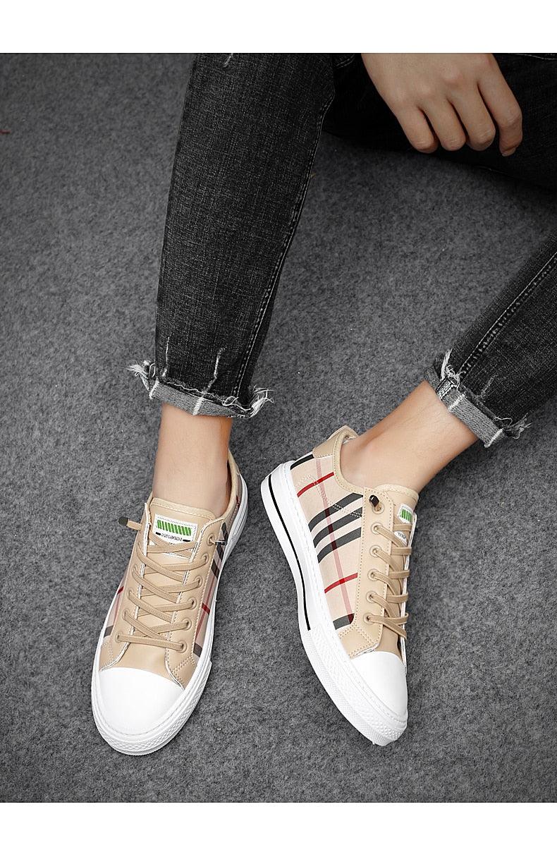 Summer Canvas Mens Breathable Vulcanize Sneakers Light Men Casual Walking Shoe Non-slip Fashionable Sports Shoes Mens Workout Lightweight White Flat Sneakers Stevvex
