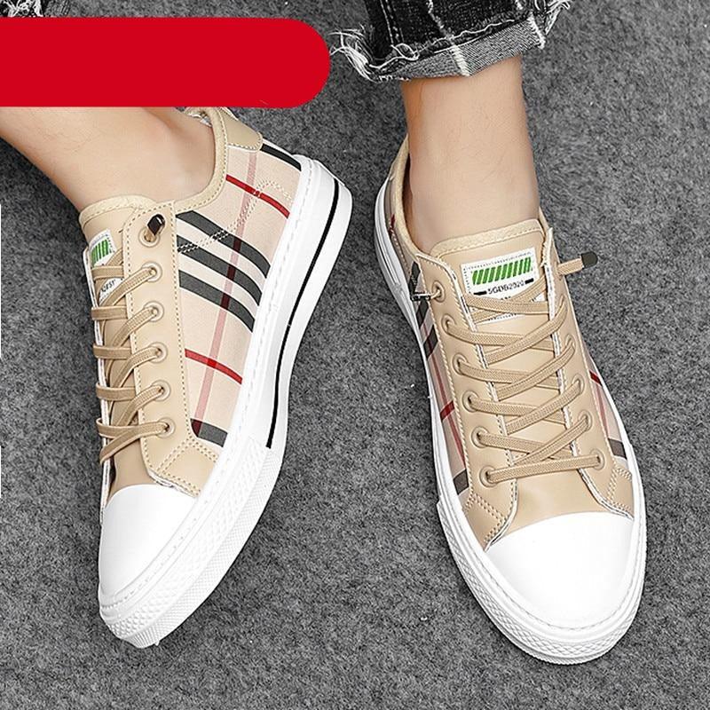 Summer Canvas Mens Breathable Vulcanize Sneakers Light Men Casual Walking Shoe Non-slip Fashionable Sports Shoes Mens Workout Lightweight White Flat Sneakers Stevvex