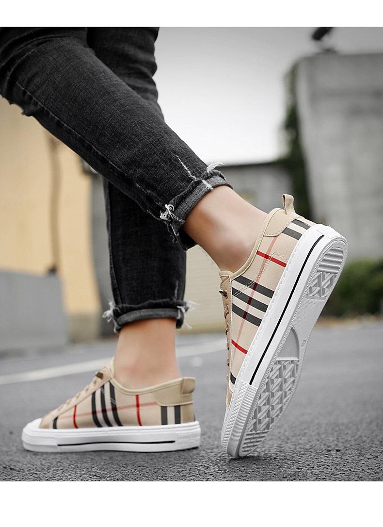 Summer Canvas Mens Breathable Vulcanize Sneakers Light Men Casual Walking Shoe Non-slip Fashionable Sports Shoes Mens Workout Lightweight White Flat Sneakers Stevvex