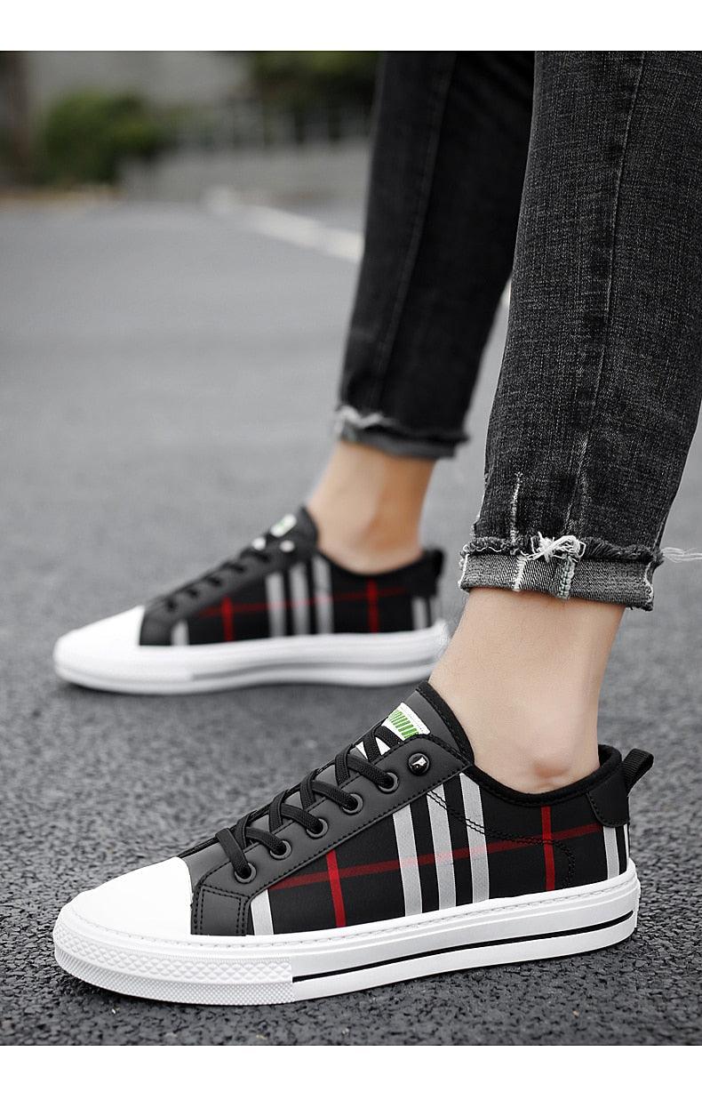 Summer Canvas Mens Breathable Vulcanize Sneakers Light Men Casual Walking Shoe Non-slip Fashionable Sports Shoes Mens Workout Lightweight White Flat Sneakers Stevvex