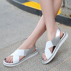 Summer Comfy Slip On Women Sandals Elastic Textile Sandals Casual Beach Shoes For Woman Classics Non-slip Lightweight Flat Sandals Fashion Sandals Ankle Strap Flat Sandals Stevvex