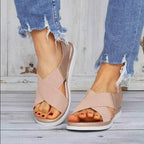 Summer Comfy Slip On Women Sandals Elastic Textile Sandals Casual Beach Shoes For Woman Classics Non-slip Lightweight Flat Sandals Fashion Sandals Ankle Strap Flat Sandals Stevvex