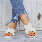 Summer Comfy Slip On Women Sandals Elastic Textile Sandals Casual Beach Shoes For Woman Classics Non-slip Lightweight Flat Sandals Fashion Sandals Ankle Strap Flat Sandals Stevvex