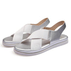 Summer Comfy Slip On Women Sandals Elastic Textile Sandals Casual Beach Shoes For Woman Classics Non-slip Lightweight Flat Sandals Fashion Sandals Ankle Strap Flat Sandals Stevvex