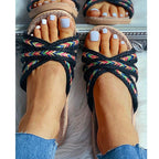 Summer Cross Strap Ladies Flip Flops Women's Summer Footwear Casual Linen Flat Beach Slippers Breathable Linen Men's Sandals Casual Flat Shoes Indoor Slides Unisex Home Slipper Stevvex