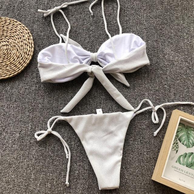 Summer Cute Vintage Women's Swimsuit Bikini Split Swimwear Women's Swimwear Women's 2-piece Beachwear Loose Bikini Fashion  Retro Bikini  Fashion Beachwear Summer Spa Beach Surf Sport Stevvex