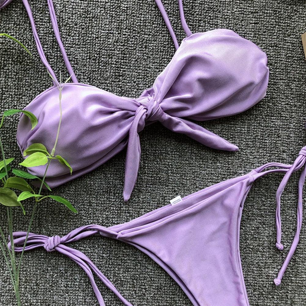 Summer Cute Vintage Women's Swimsuit Bikini Split Swimwear Women's Swimwear Women's 2-piece Beachwear Loose Bikini Fashion  Retro Bikini  Fashion Beachwear Summer Spa Beach Surf Sport Stevvex