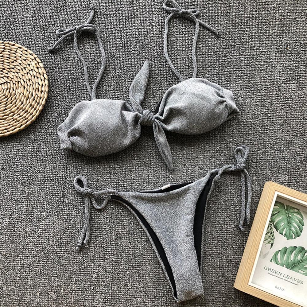 Summer Cute Vintage Women's Swimsuit Bikini Split Swimwear Women's Swimwear Women's 2-piece Beachwear Loose Bikini Fashion  Retro Bikini  Fashion Beachwear Summer Spa Beach Surf Sport Stevvex