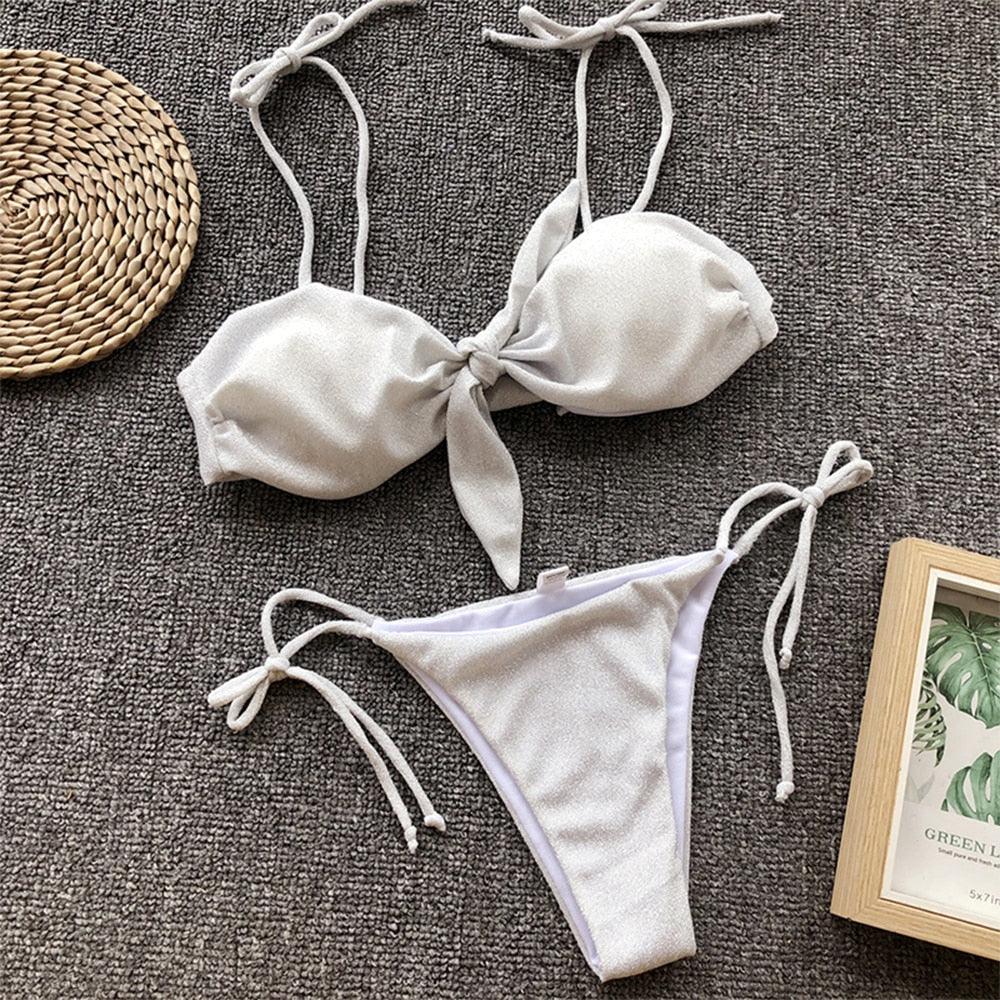 Summer Cute Vintage Women's Swimsuit Bikini Split Swimwear Women's Swimwear Women's 2-piece Beachwear Loose Bikini Fashion  Retro Bikini  Fashion Beachwear Summer Spa Beach Surf Sport Stevvex