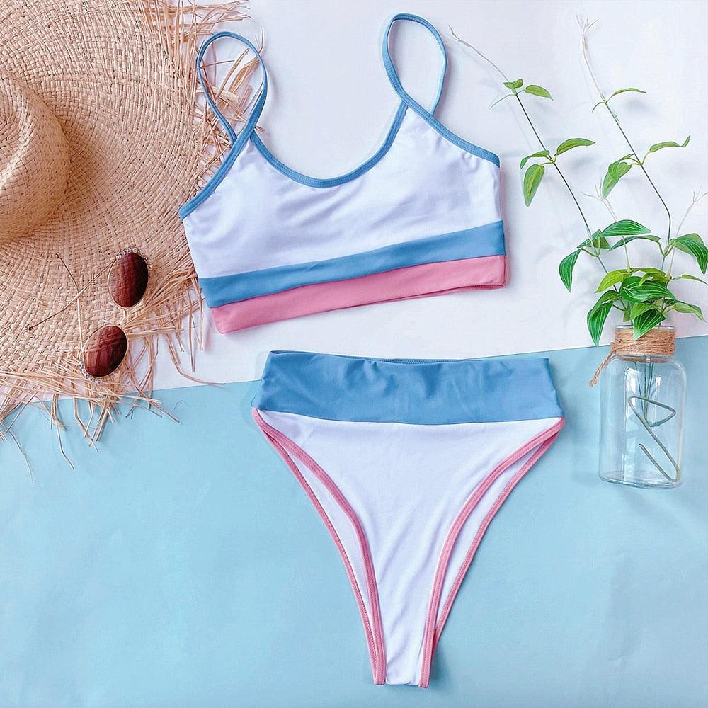 Summer Cute Vintage Women's Swimsuit Bikini Split Swimwear Women's Swimwear Women's 2-piece Beachwear Loose Bikini Fashion  Retro Bikini  Fashion Beachwear Summer Spa Beach Surf Sport Stevvex