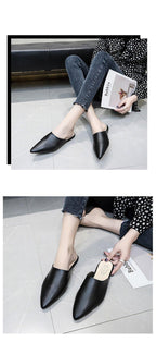 Summer Elegant Ladies Slippers Slip On Square Heel Shoes High Heels Women Pumps Women Flats Elastic Mules Comfortable Slip On Women's Flats Loafers Casual Flat Shoes Stevvex