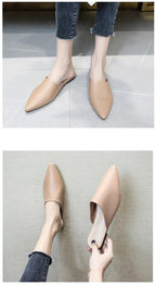 Summer Elegant Ladies Slippers Slip On Square Heel Shoes High Heels Women Pumps Women Flats Elastic Mules Comfortable Slip On Women's Flats Loafers Casual Flat Shoes Stevvex