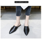 Summer Elegant Ladies Slippers Slip On Square Heel Shoes High Heels Women Pumps Women Flats Elastic Mules Comfortable Slip On Women's Flats Loafers Casual Flat Shoes Stevvex