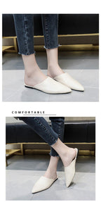 Summer Elegant Ladies Slippers Slip On Square Heel Shoes High Heels Women Pumps Women Flats Elastic Mules Comfortable Slip On Women's Flats Loafers Casual Flat Shoes Stevvex