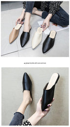 Summer Elegant Ladies Slippers Slip On Square Heel Shoes High Heels Women Pumps Women Flats Elastic Mules Comfortable Slip On Women's Flats Loafers Casual Flat Shoes Stevvex