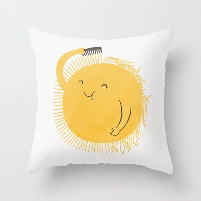 Summer Fashion Fresh Yellow Cute Pillows Case Geometry Yellow Pillow Case Cushion Cover Polyester Pillowcase Floral Cushion Case Modern Decorative Pillows For Bed Sofa Couch 45x45CM Stevvex