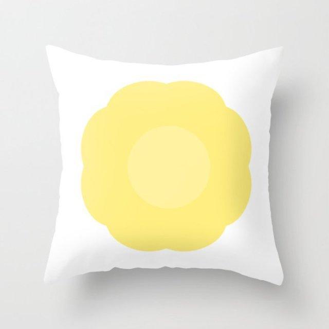 Summer Fashion Fresh Yellow Cute Pillows Case Geometry Yellow Pillow Case Cushion Cover Polyester Pillowcase Floral Cushion Case Modern Decorative Pillows For Bed Sofa Couch 45x45CM Stevvex