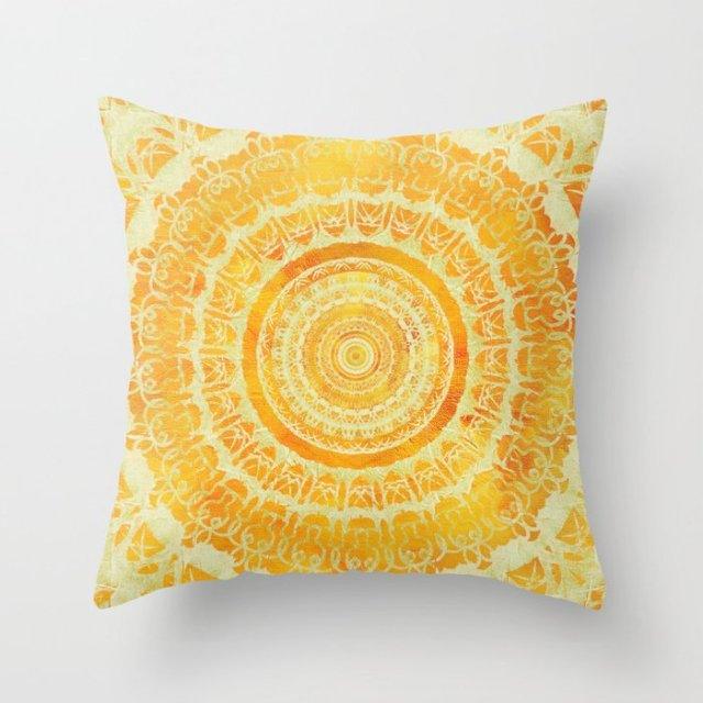 Summer Fashion Fresh Yellow Cute Pillows Case Geometry Yellow Pillow Case Cushion Cover Polyester Pillowcase Floral Cushion Case Modern Decorative Pillows For Bed Sofa Couch 45x45CM Stevvex