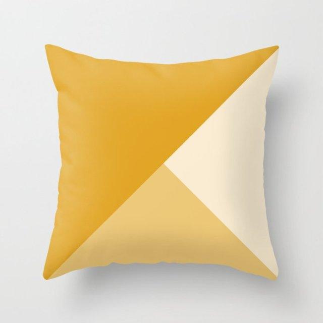 Summer Fashion Fresh Yellow Cute Pillows Case Geometry Yellow Pillow Case Cushion Cover Polyester Pillowcase Floral Cushion Case Modern Decorative Pillows For Bed Sofa Couch 45x45CM Stevvex