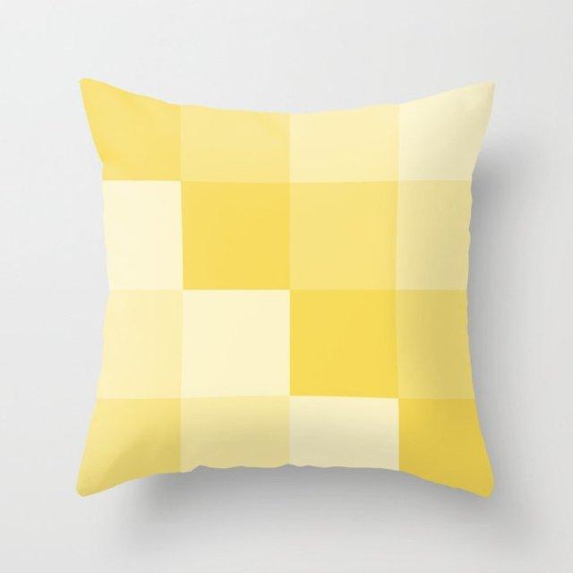 Summer Fashion Fresh Yellow Cute Pillows Case Geometry Yellow Pillow Case Cushion Cover Polyester Pillowcase Floral Cushion Case Modern Decorative Pillows For Bed Sofa Couch 45x45CM Stevvex