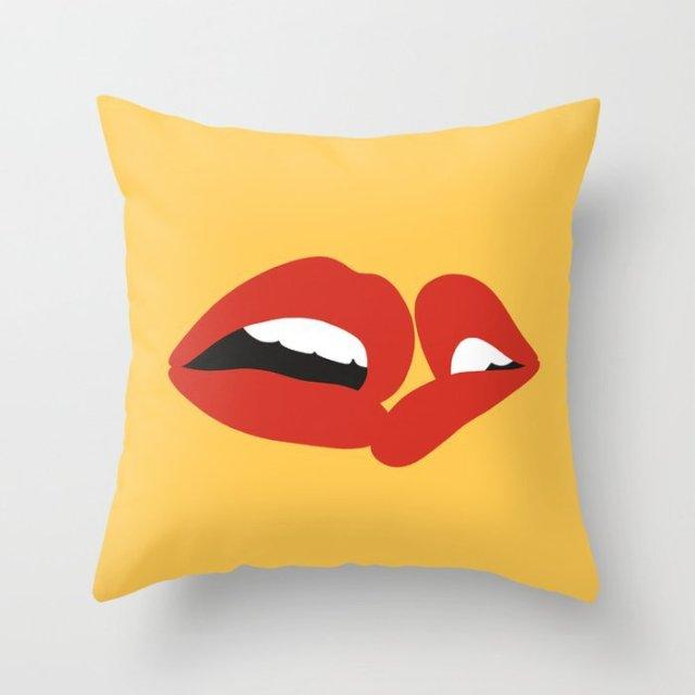 Summer Fashion Fresh Yellow Cute Pillows Case Geometry Yellow Pillow Case Cushion Cover Polyester Pillowcase Floral Cushion Case Modern Decorative Pillows For Bed Sofa Couch 45x45CM Stevvex
