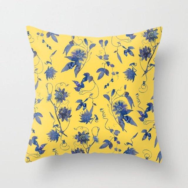 Summer Fashion Fresh Yellow Cute Pillows Case Geometry Yellow Pillow Case Cushion Cover Polyester Pillowcase Floral Cushion Case Modern Decorative Pillows For Bed Sofa Couch 45x45CM Stevvex