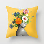 Summer Fashion Fresh Yellow Cute Pillows Case Geometry Yellow Pillow Case Cushion Cover Polyester Pillowcase Floral Cushion Case Modern Decorative Pillows For Bed Sofa Couch 45x45CM Stevvex