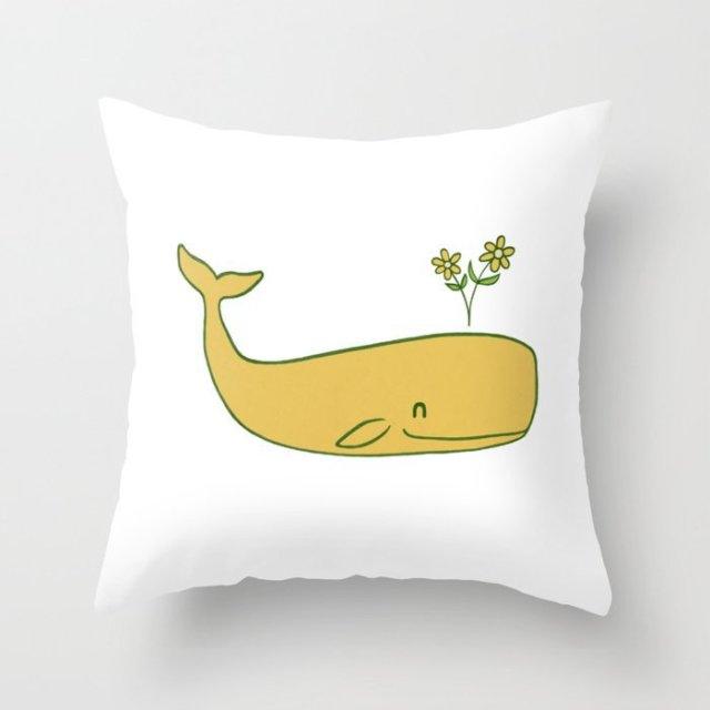 Summer Fashion Fresh Yellow Cute Pillows Case Geometry Yellow Pillow Case Cushion Cover Polyester Pillowcase Floral Cushion Case Modern Decorative Pillows For Bed Sofa Couch 45x45CM Stevvex